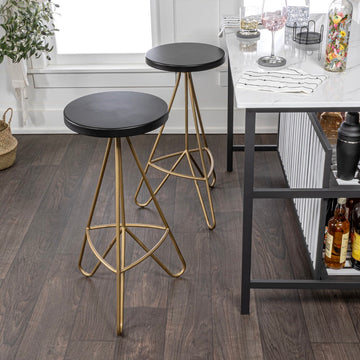 Trinity 30" Modern Industiral Iron Tripod Backless Bar Stool - JONATHAN Y